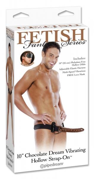 Pipedream Products Men's Toys 10in Chocolate Dream Vibrating Hollow Strap-On