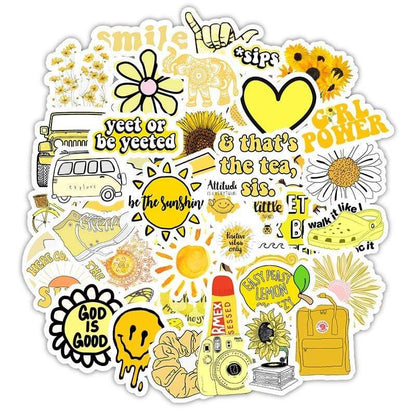 Kinky Cloth 200003295 Yellow 50 pcs Cartoon Moto Stickers For Laptop