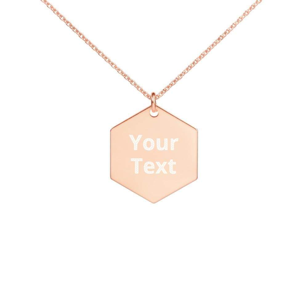 Custom Personalized Engraved Hexagon Necklace