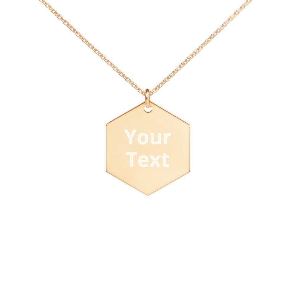 Custom Personalized Engraved Hexagon Necklace