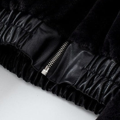 Kinky Cloth High Waist Hooded Plush Jacket