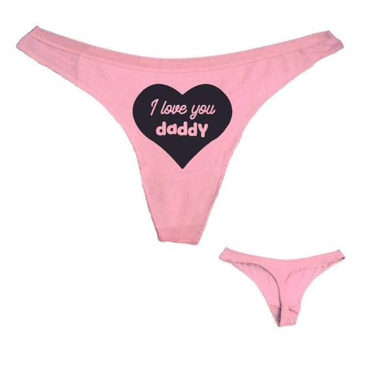 Kinky Cloth panties WHITE / S I Love You Daddy Thong Panties