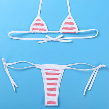 Kawaii Striped Mini Bikini Set