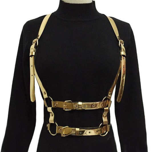 Leather Strap Suspender Dress Garter Belt
