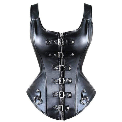 Kinky Cloth 200001885 Leather 9995 / 4XL Leather with Buckles Steel Boned Corset