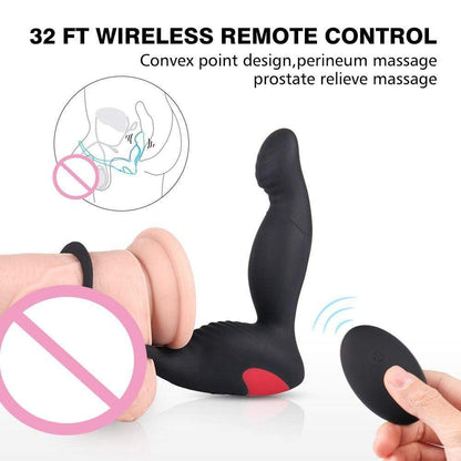 LVGX Prostate Massager with Penis Ring and Wireless Remote Control