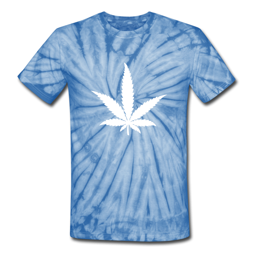 SPOD Unisex Tie Dye T-Shirt spider baby blue / S Marijuana Leaf Tie Dye T-Shirt