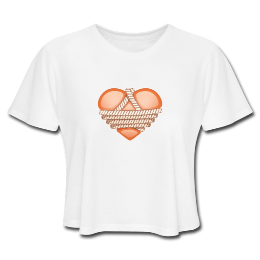 SPOD Women's Cropped T-Shirt white / S Shibari Rope Heart Women's Cropped T-Shirt