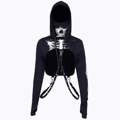Kinky Cloth Hoodie black hoodie / L Skeleton Mask Hoodie