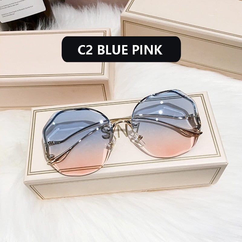 Kinky Cloth Blue Pink / Adult Tea Gradient Sunglasses