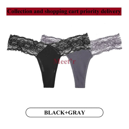 Kinky Cloth BI / XS / 2pcs 2Pcs/Lot Lace Low-waist Thong