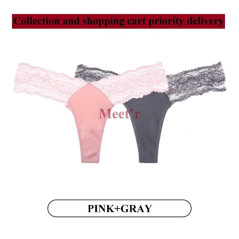 Kinky Cloth EI / XS / 2pcs 2Pcs/Lot Lace Low-waist Thong