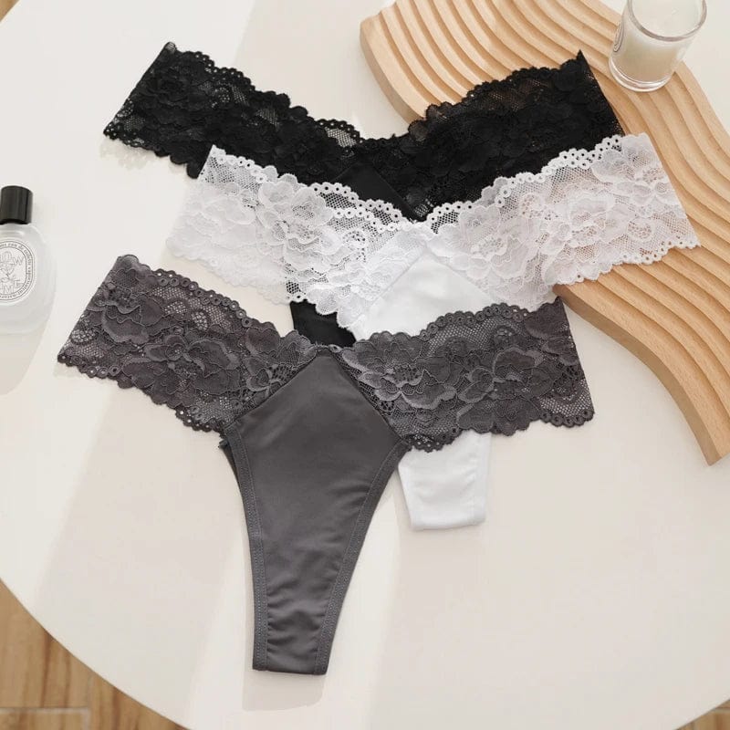 Kinky Cloth 2Pcs/Lot Lace Low-waist Thong