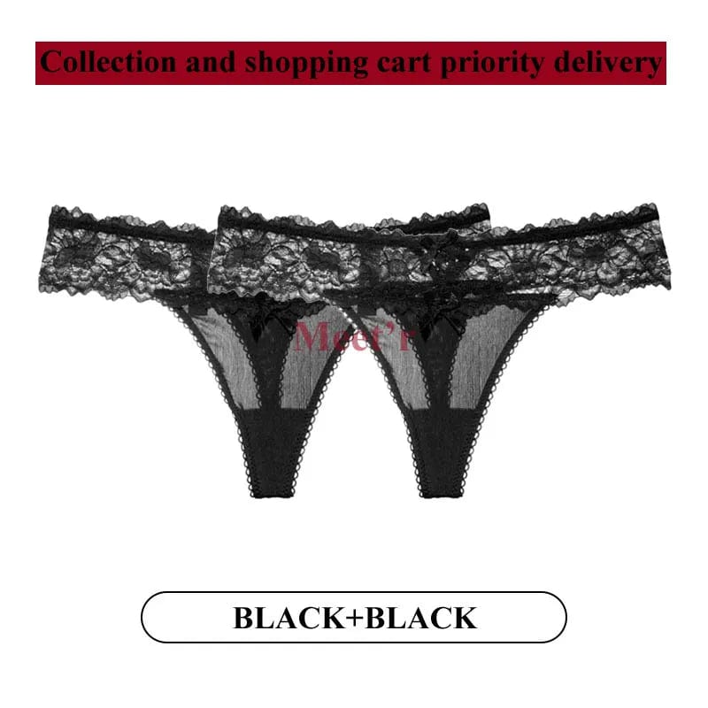Kinky Cloth Dark Grey / S / CHINA | 2pcs 2Pcs/Lot Low-waist Lace Thong Panties