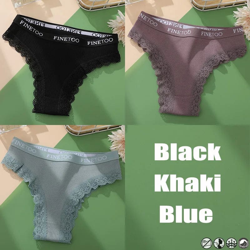 Kinky Cloth set 2 / M / Set 3PCS/Set Cotton Lace Panties