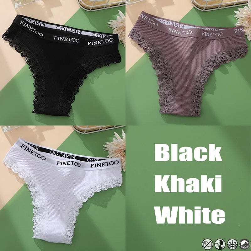 Kinky Cloth set 3 / M / Set 3PCS/Set Cotton Lace Panties