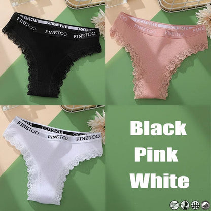 Kinky Cloth set 4 / M / Set 3PCS/Set Cotton Lace Panties