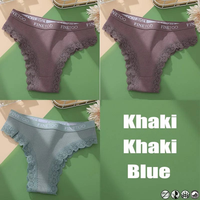 Kinky Cloth set 7 / M / Set 3PCS/Set Cotton Lace Panties