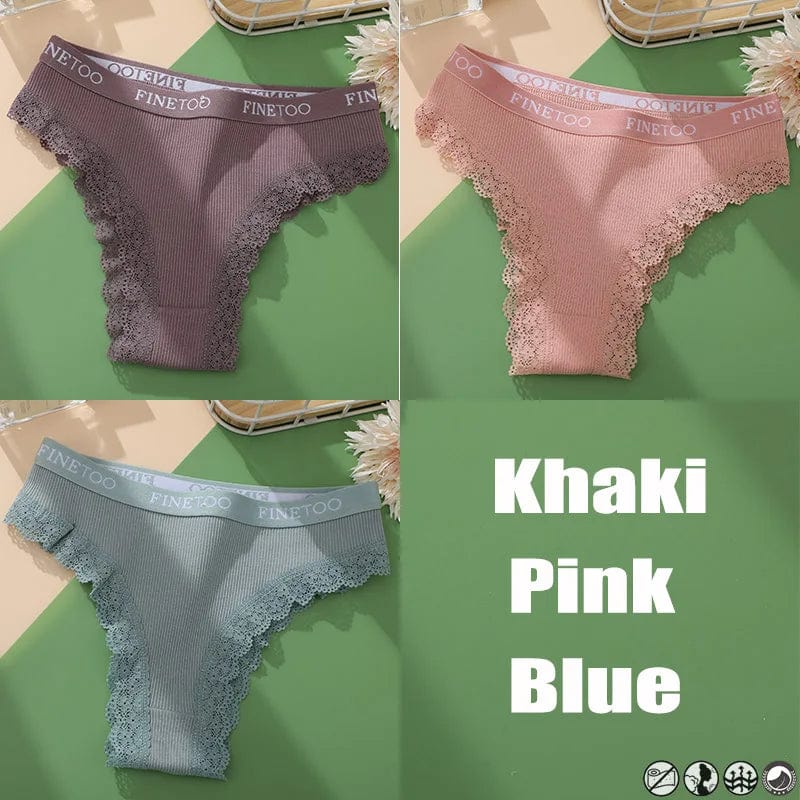 Kinky Cloth set 8 / M / Set 3PCS/Set Cotton Lace Panties