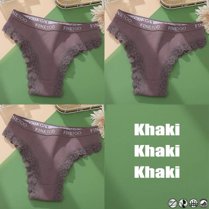 Kinky Cloth set 16 / M / Set 3PCS/Set Lace Cotton Thong Panties