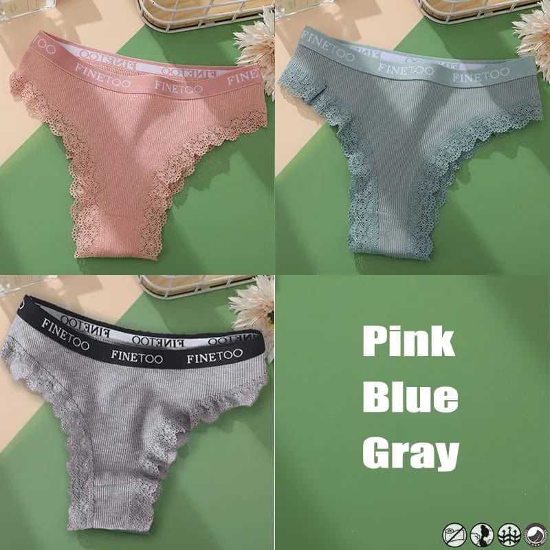 Kinky Cloth set 20 / XXL / Set 3PCS/Set Lace Cotton Thong Panties