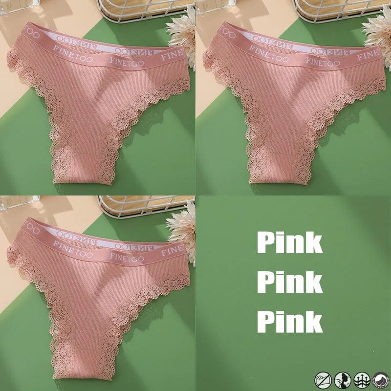 Kinky Cloth set 23 / XXL / Set 3PCS/Set Lace Cotton Thong Panties