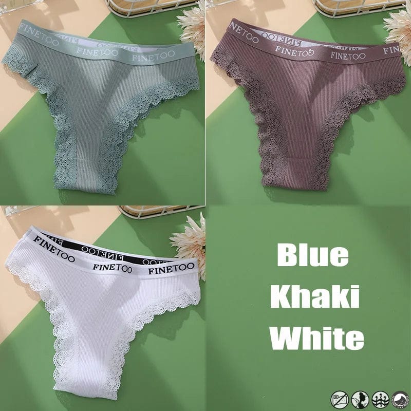 Kinky Cloth set 27 / M / Set 3PCS/Set Lace Cotton Thong Panties