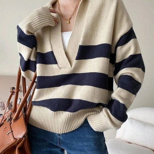 Kinky Cloth Apricot Stripe Knit Sweater