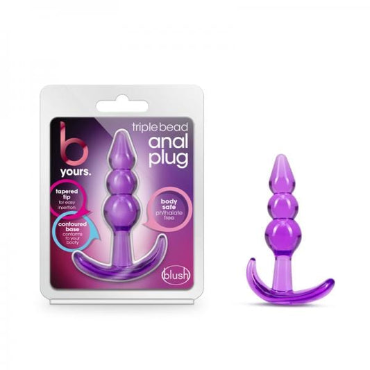 Blush Novelties Anal Toys B Yours  Triple Bead Anal Plug Purple