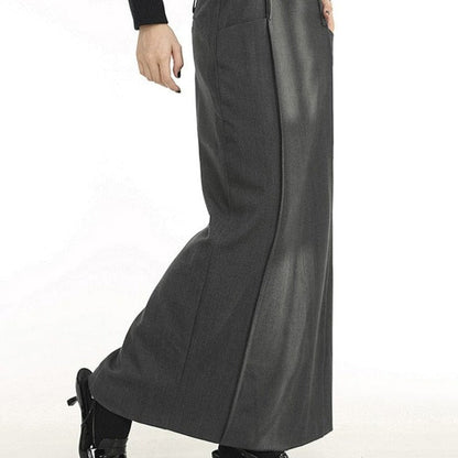 Kinky Cloth Back Slit Long Skirt
