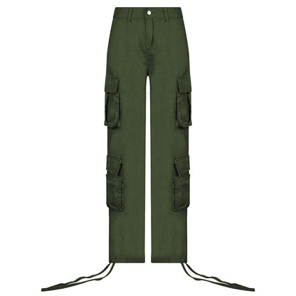 Kinky Cloth Green / S Baggy Straight Leg Cargo Pants
