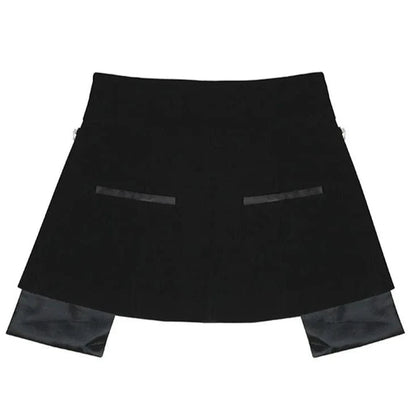 Kinky Cloth Black Belted Mini Skirt