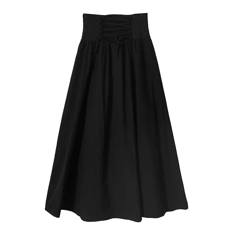 Kinky Cloth Black / M Black  High Waist Long Skirt