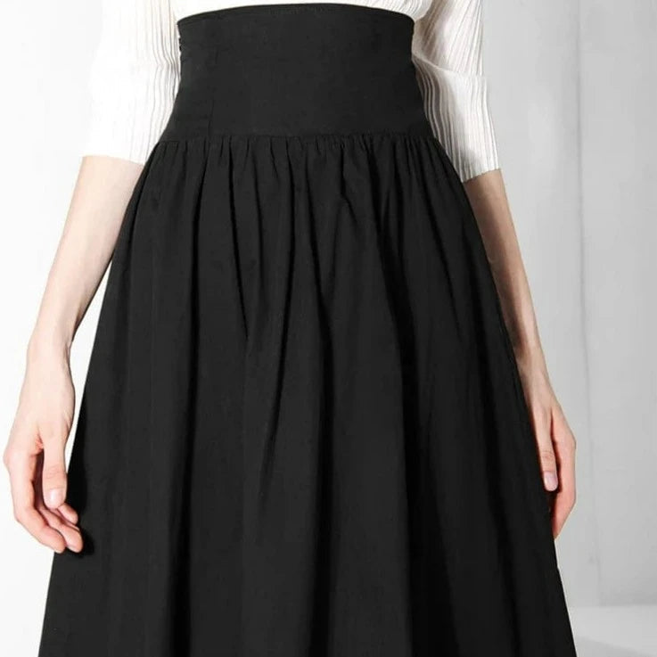 Kinky Cloth Black  High Waist Long Skirt