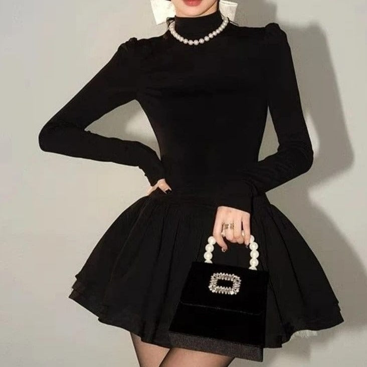 Kinky Cloth Black Patchwork Mini Dress