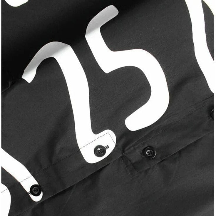 Kinky Cloth black / One Size Black Print Irregular Big Size Blouse