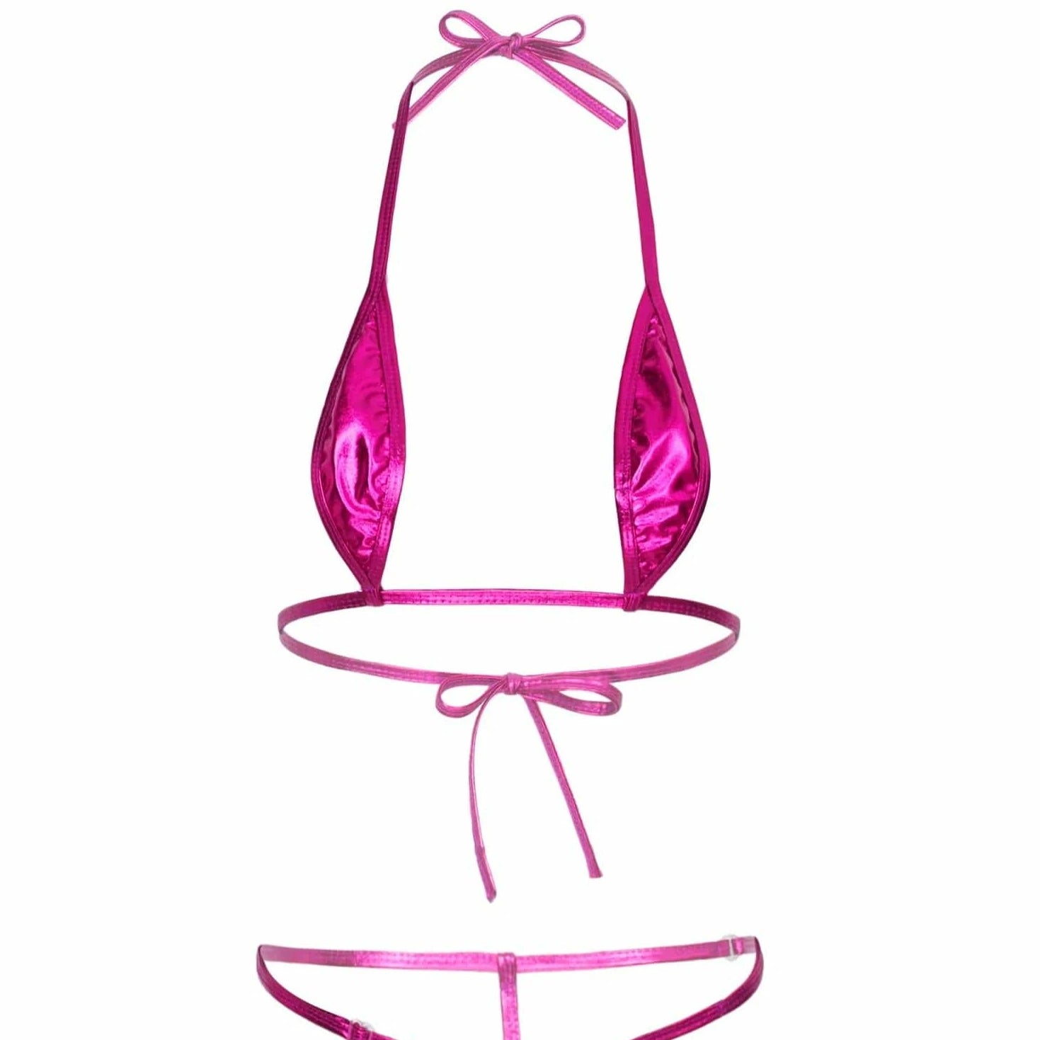 Kinky Cloth Hot Pink / One Size Brazilian Micro Mini Bikini Set