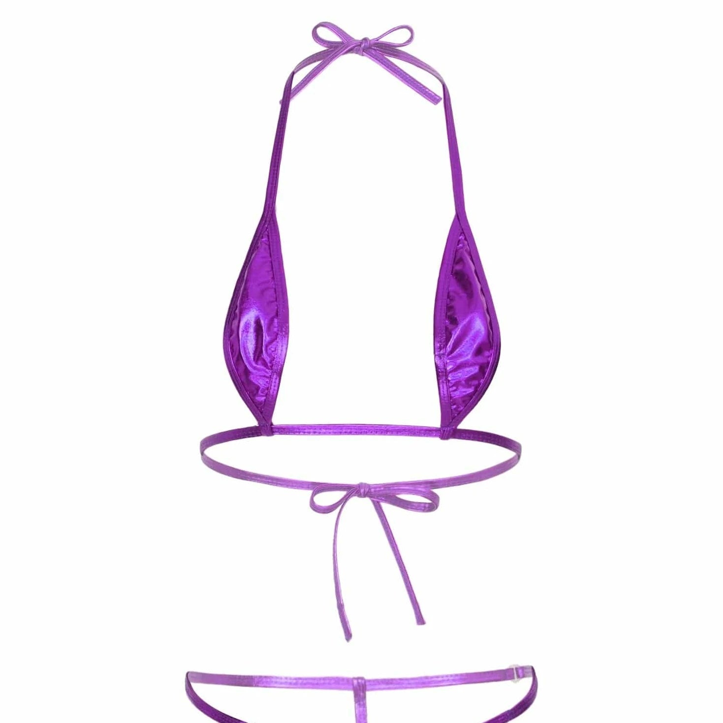 Kinky Cloth Purple / One Size Brazilian Micro Mini Bikini Set