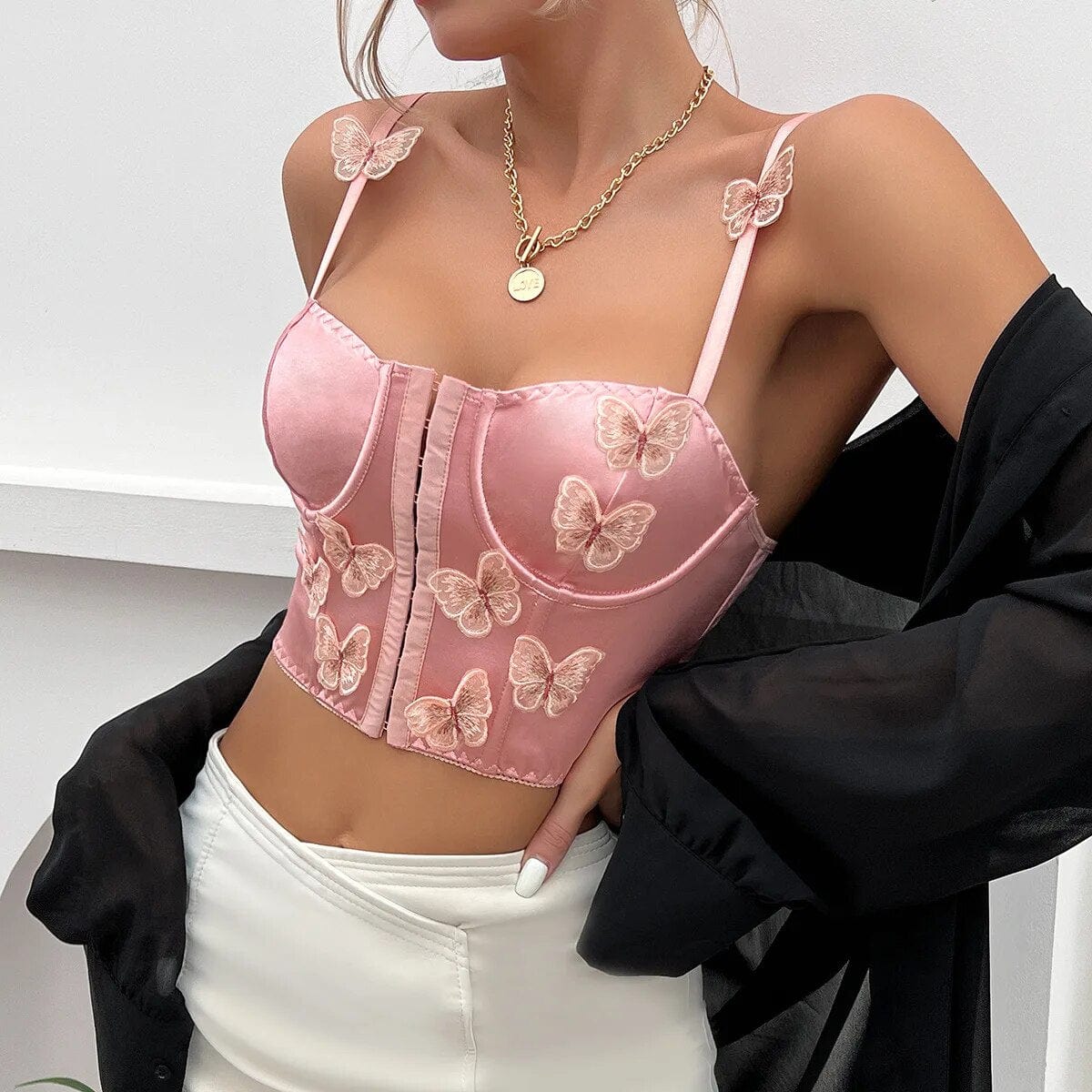 Kinky Cloth Butterfly Corset Crop Top