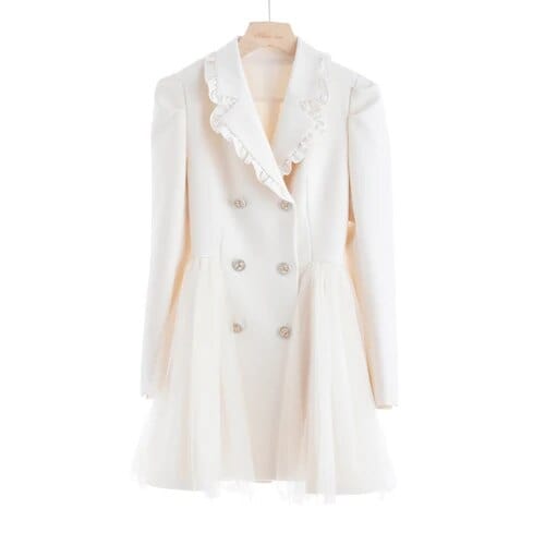 Kinky Cloth Apricot White / S Coat Mini Dress