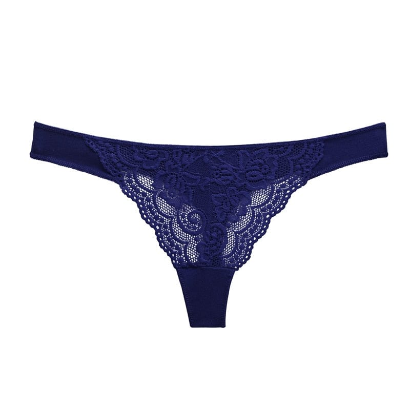 Kinky Cloth Dark blue / M / fast shipping Cotton Lace Thong  Panties