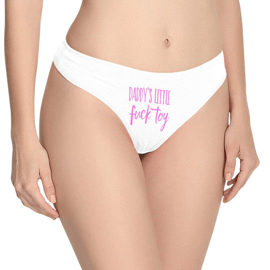 Inkedjoy White / XS Daddy's Little Fuck Toy Pink / White Classic Thong