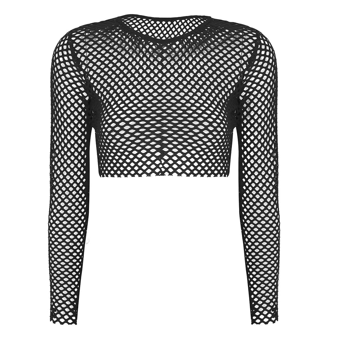 Kinky Cloth Black / M Fishnet Cover-Up Crop Top