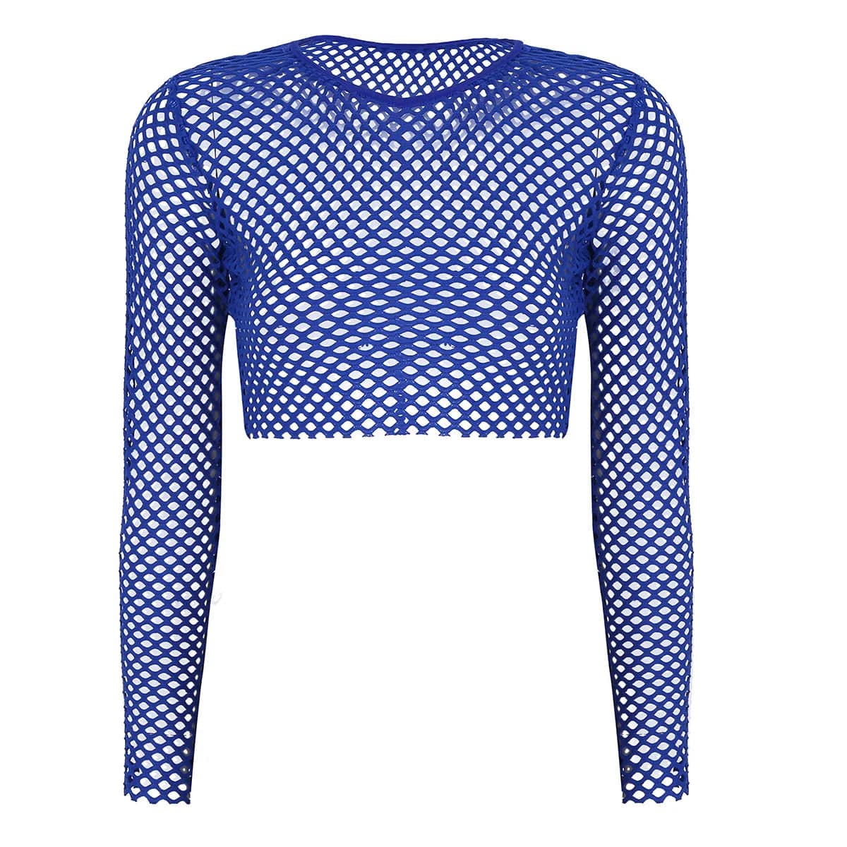 Kinky Cloth Blue / M Fishnet Cover-Up Crop Top