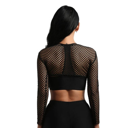 Kinky Cloth Fishnet Cover-Up Crop Top