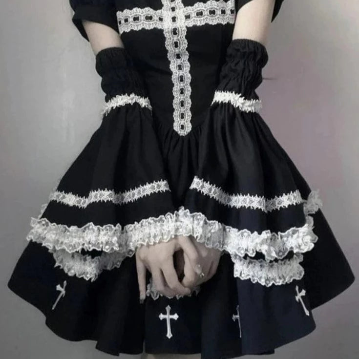 Kinky Cloth Flare Sleeve Mini Dress