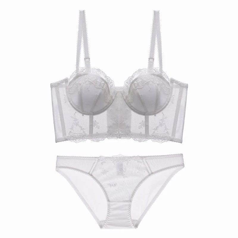 Kinky Cloth white / XL (38or85ABC) / CN French Bralette Underwear Set