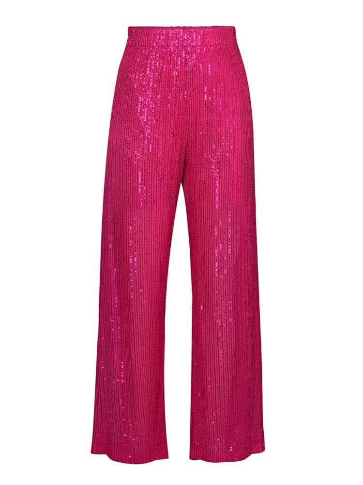 Kinky Cloth Rose Pink Pants / S Glitter Suit Pants 3 Piece Set