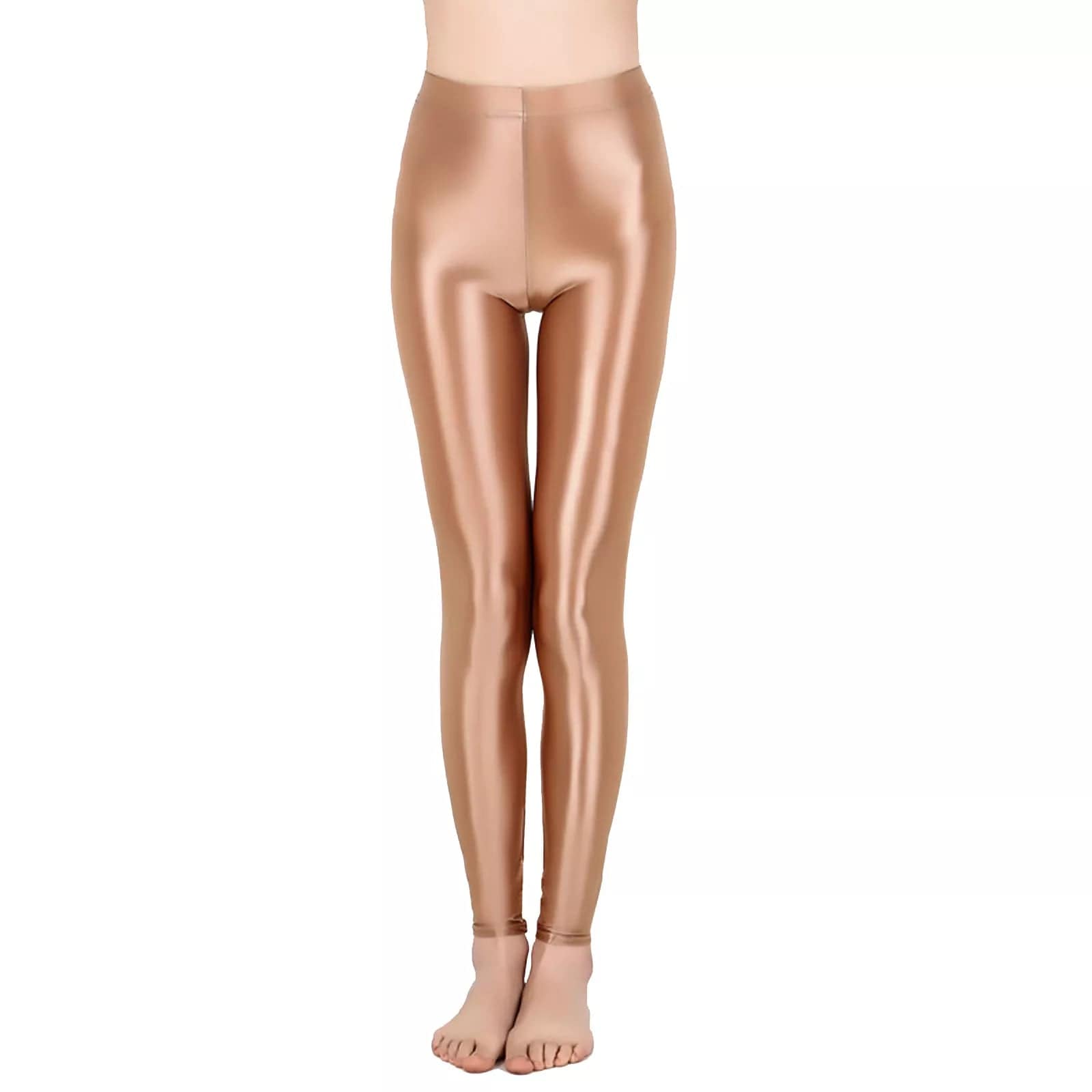 Kinky Cloth Coffee B / M Glossy Elastic Leggings Pants