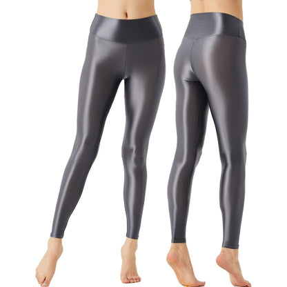 Kinky Cloth Dark Grey A / M Glossy Elastic Leggings Pants